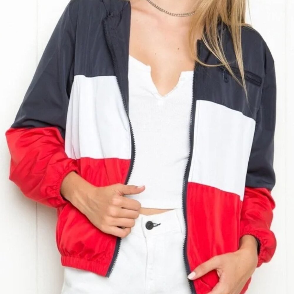 Brandy Melville Red, White, and Blue Windbreaker